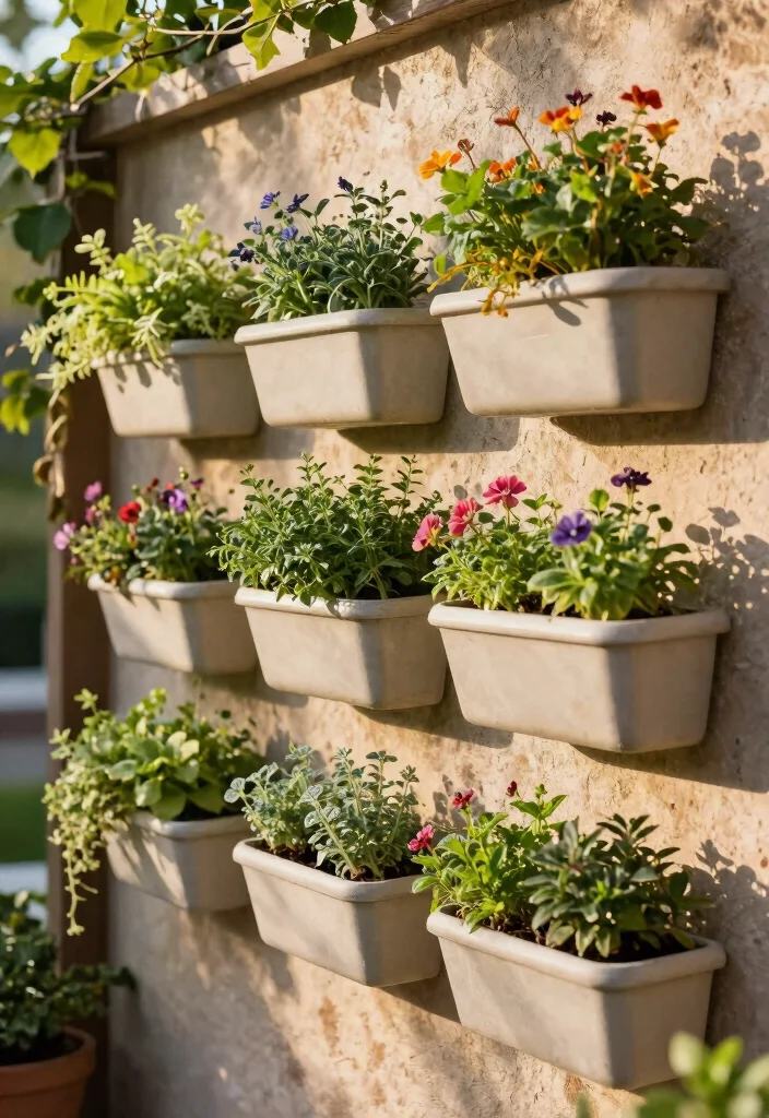 14 Backyard Garden Ideas for Beautiful and Productive Spaces 10. Wall Mounted Planters 0