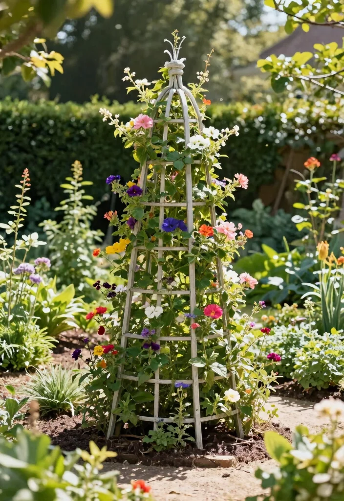 14 Backyard Garden Ideas for Beautiful and Productive Spaces 13. Trellis for Small Spaces 0