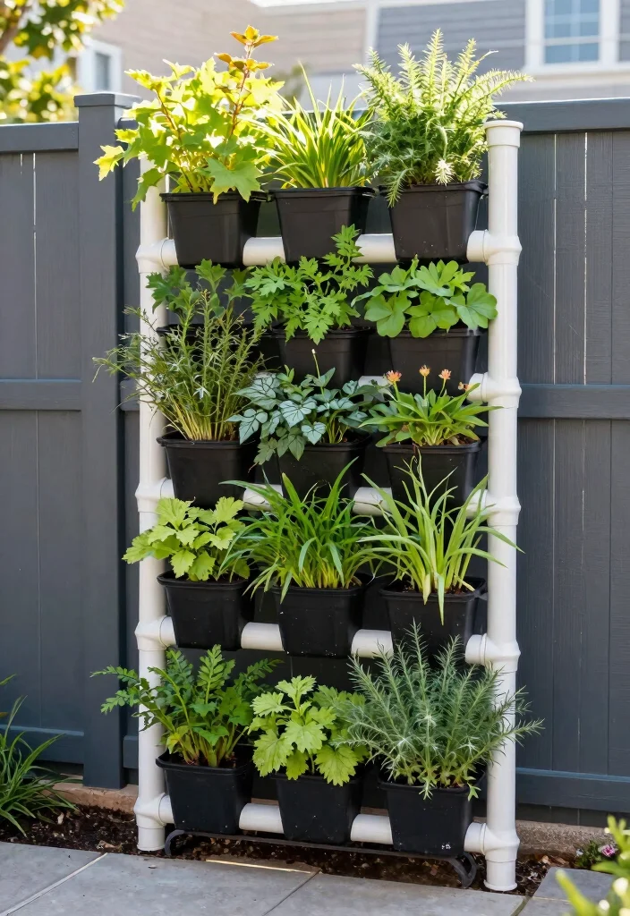 14 Backyard Garden Ideas for Beautiful and Productive Spaces 14. Create a Vertical Garden with PVC Pipes 0