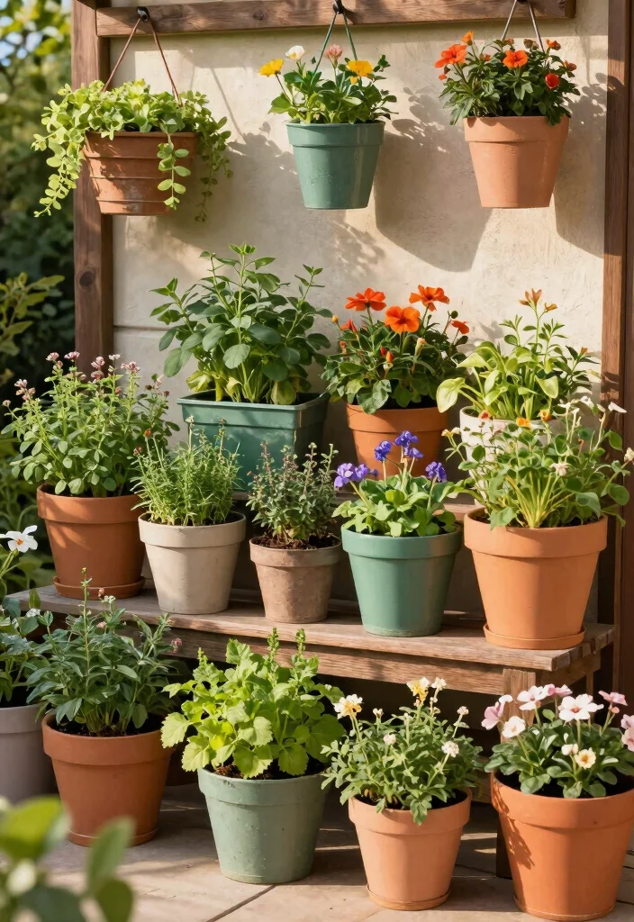 14 Backyard Garden Ideas for Small and Large Yards 4. Container Gardening for Flexibility 0