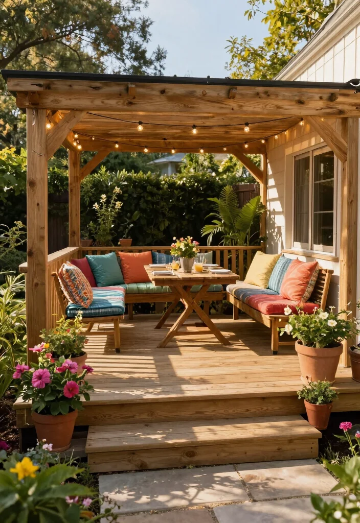 14 Backyard Hardscape Ideas for Low Maintenance Design 14 14 Backyard Hardscape Ideas for Low Maintenance Design 4. Wooden Decking 0