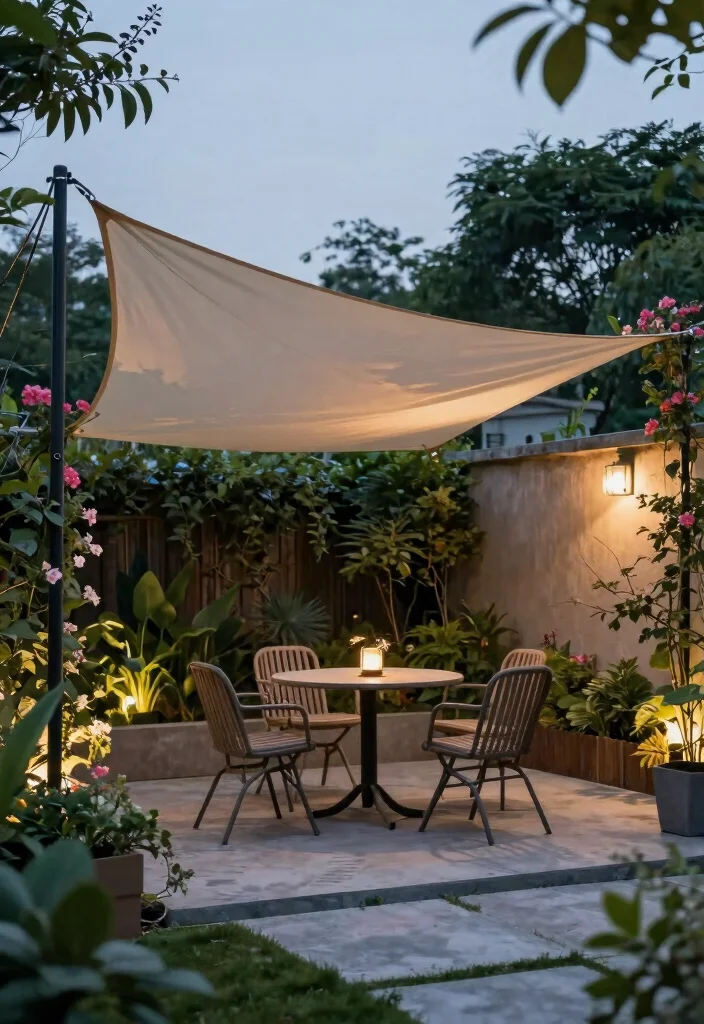 14 Backyard Ideas for Small Yards That Feel Open 9. Shade Sails and Pergolas 0