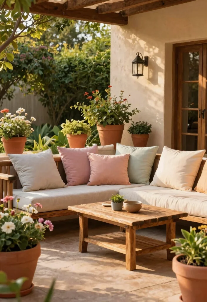14 Backyard Patio Ideas That Balance Comfort and Style 12. Warm Color Palettes 0