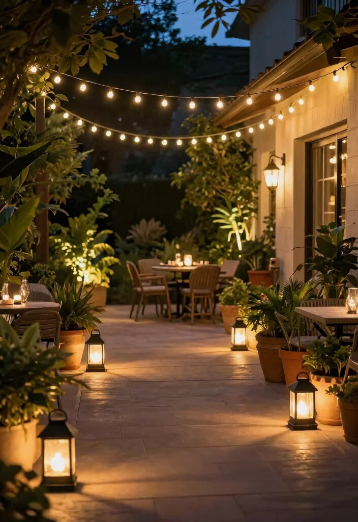 14 Backyard Patio Ideas That Balance Comfort and Style 9. Outdoor Lighting 0