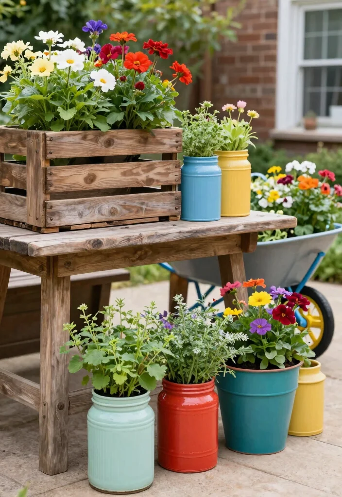 14 Backyard Patio Ideas for Everyday Outdoor Living 24 14 Backyard Patio Ideas for Everyday Outdoor Living 4. Upcycled Planters 0