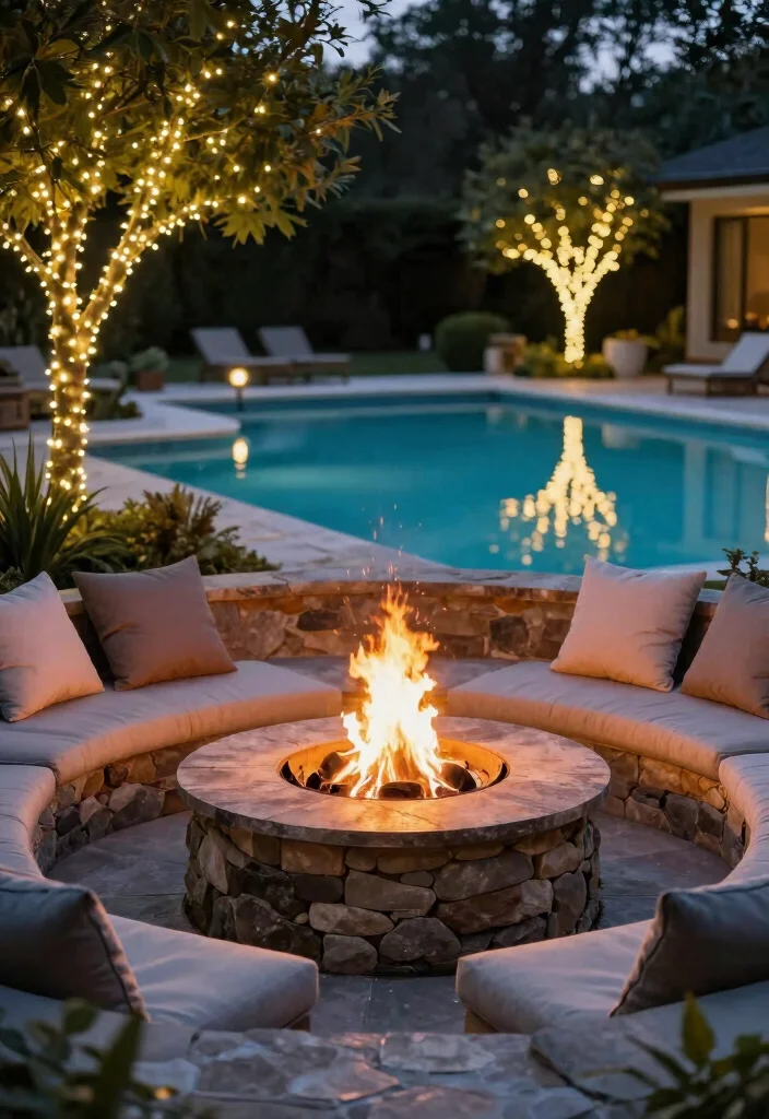14 Backyard Pool and Patio Ideas for Seamless Design 6. Cozy Fire Pits 0