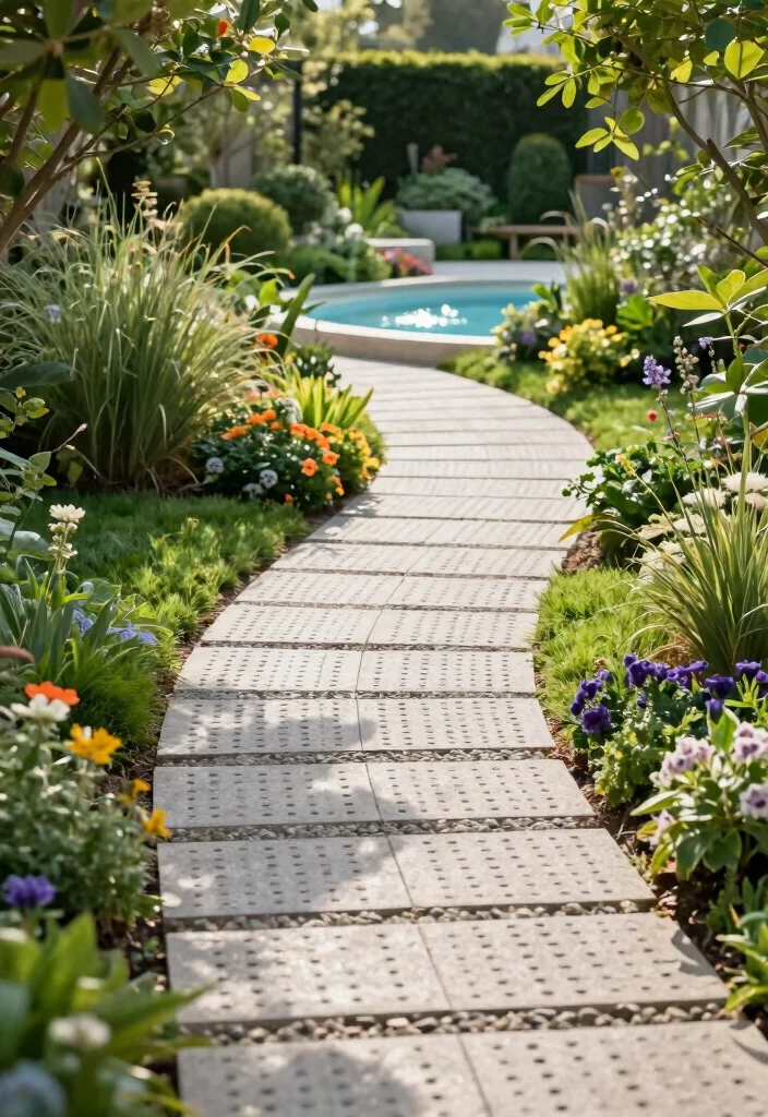 14 Backyard Pool and Patio Ideas for Seamless Design 8. Stylish Pathways 0