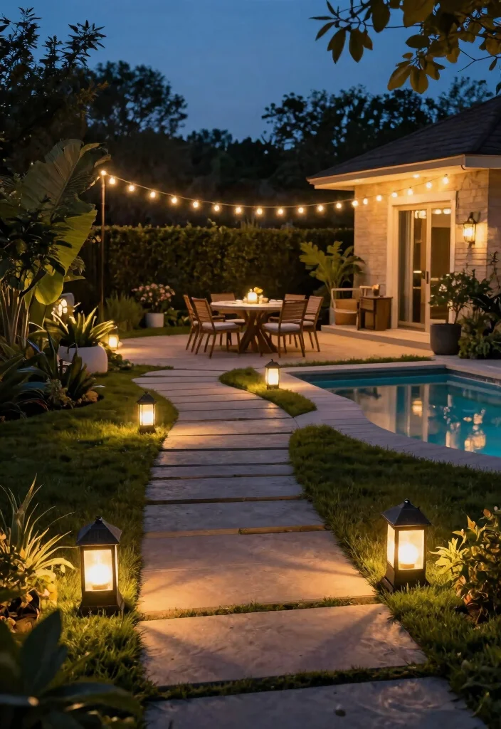 14 Backyard Pool and Patio Ideas for Seamless Design 9. Efficient Lighting Solutions 0
