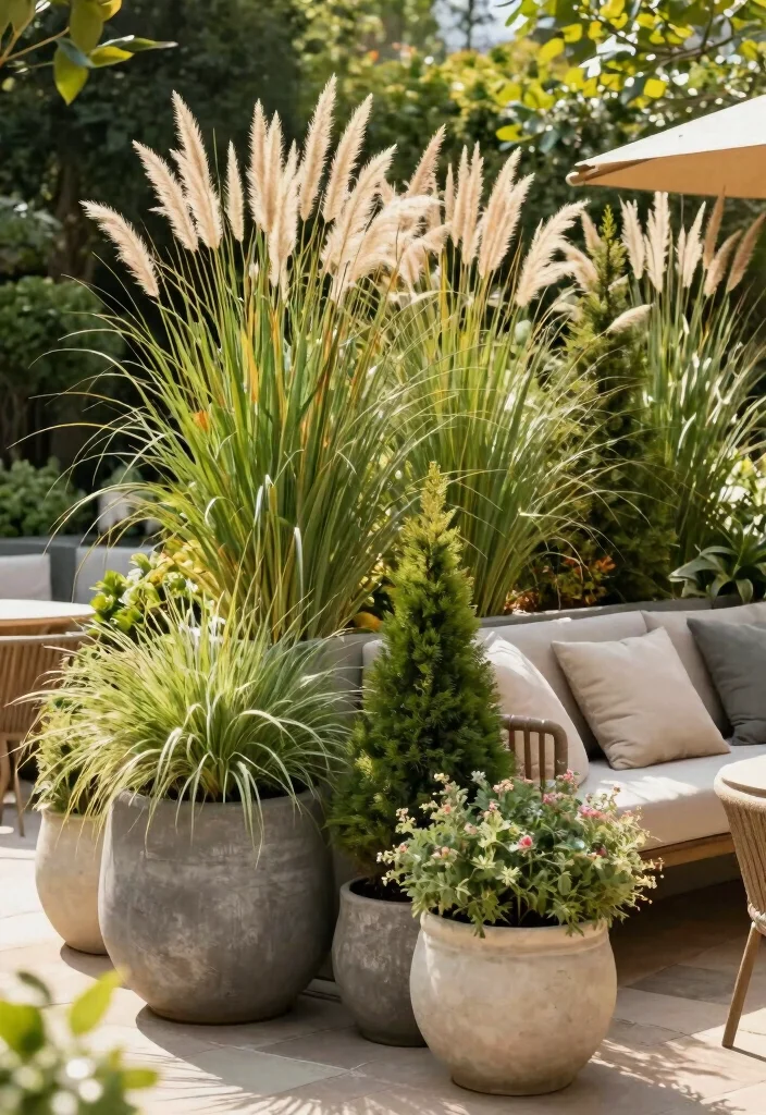 14 Backyard Privacy Ideas for a More Peaceful Outdoor Space 10. Use of Large Planters 0