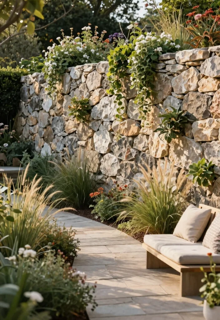 14 Backyard Privacy Ideas for a More Peaceful Outdoor Space 11. Using Natural Stone Walls 0