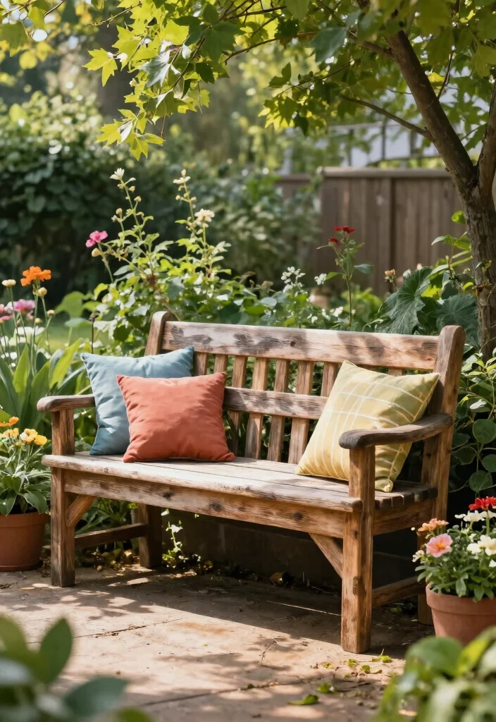 14 Cheap Backyard Ideas That Look Stylish on a Budget 14. DIY Garden Bench 0