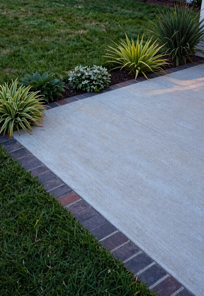 14 Concrete Patio Ideas for Durable and Modern Yards 2. Decorative Concrete Borders 0