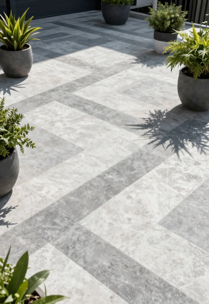 14 Concrete Patio Ideas for Durable and Modern Yards 7. Go for Geometric Patterns 0