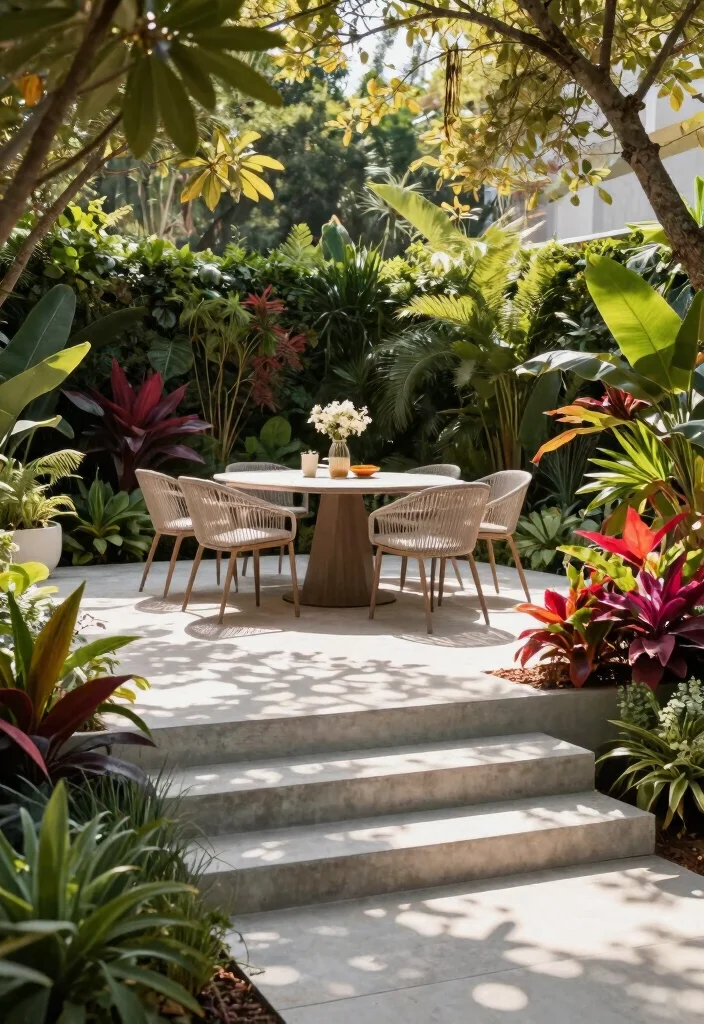 14 Concrete Patio Ideas for Durable and Modern Yards 8. Elevated Dining Areas 0