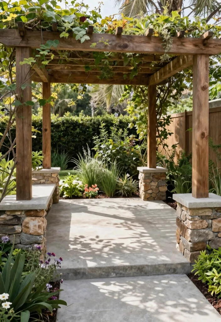 14 Concrete Patio Ideas for Durable and Modern Yards 9. Mix with Natural Elements 0