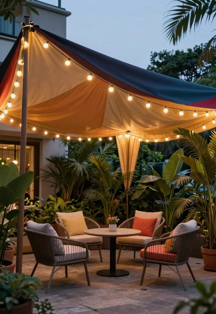 14 Covered Patio Ideas for Shade and Year Round Comfort 1. Chic Canopy Overhead 0