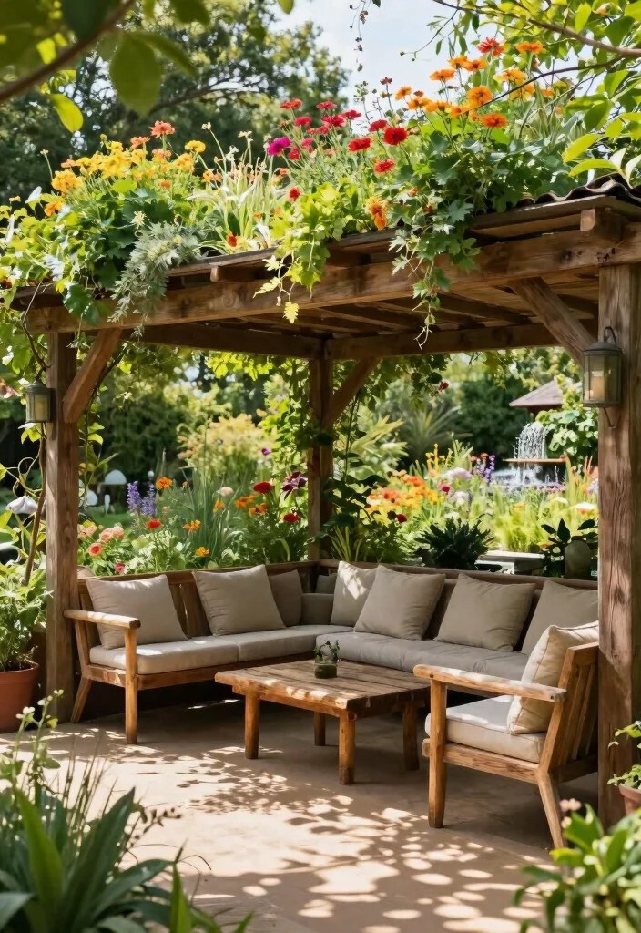 14 Covered Patio Ideas for Shade and Year Round Comfort 4. Lush Green Roof 0