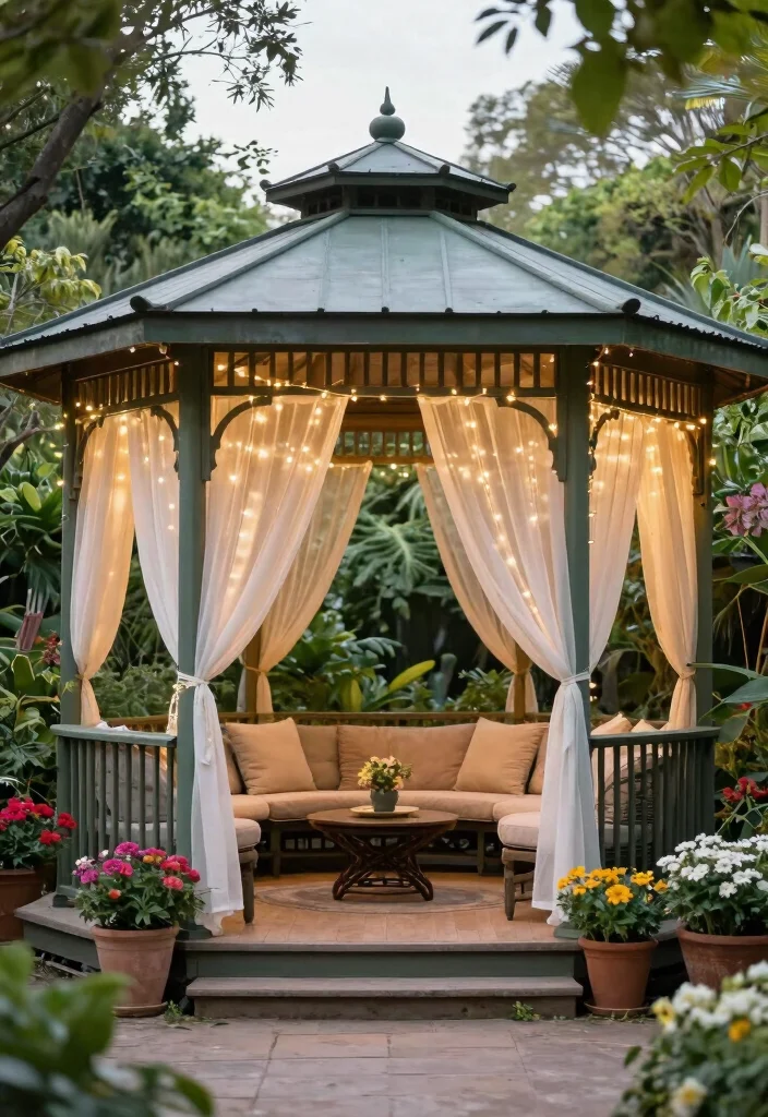 14 Covered Patio Ideas for Shade and Year Round Comfort 6. Cozy Gazebo Getaway 0