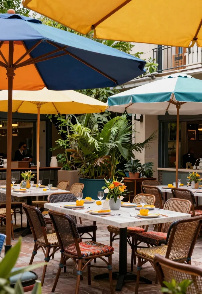 14 Covered Patio Ideas for Shade and Year Round Comfort 7. Stylish Umbrellas 0