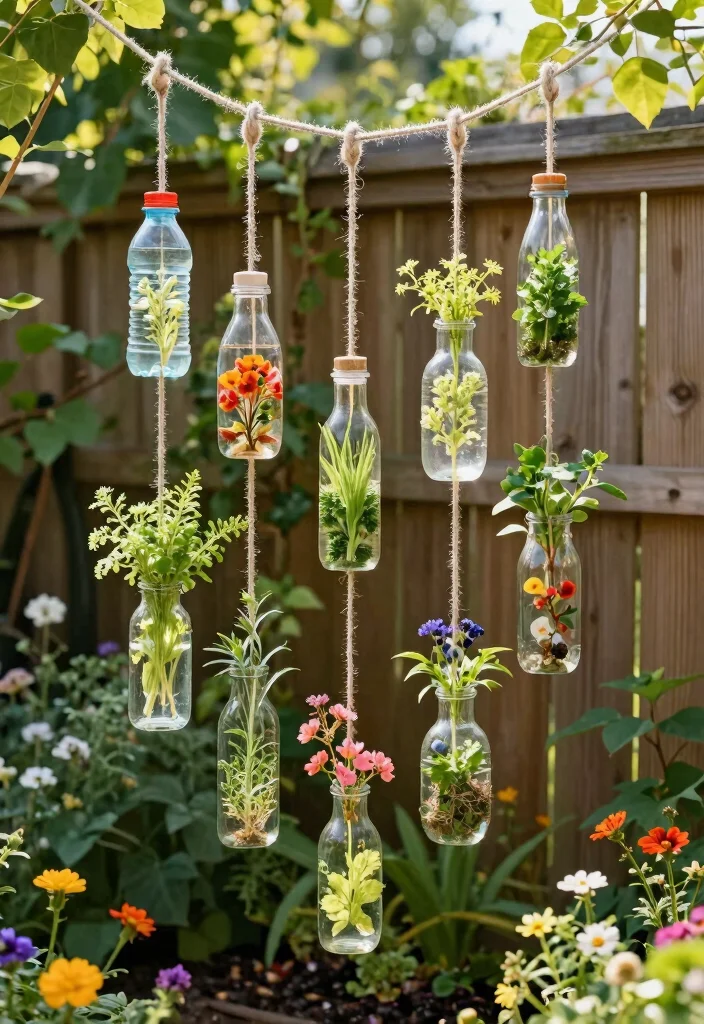 14 DIY Garden Trellis Ideas for Budget Friendly Builds 13. Hanging Bottle Trellis 0