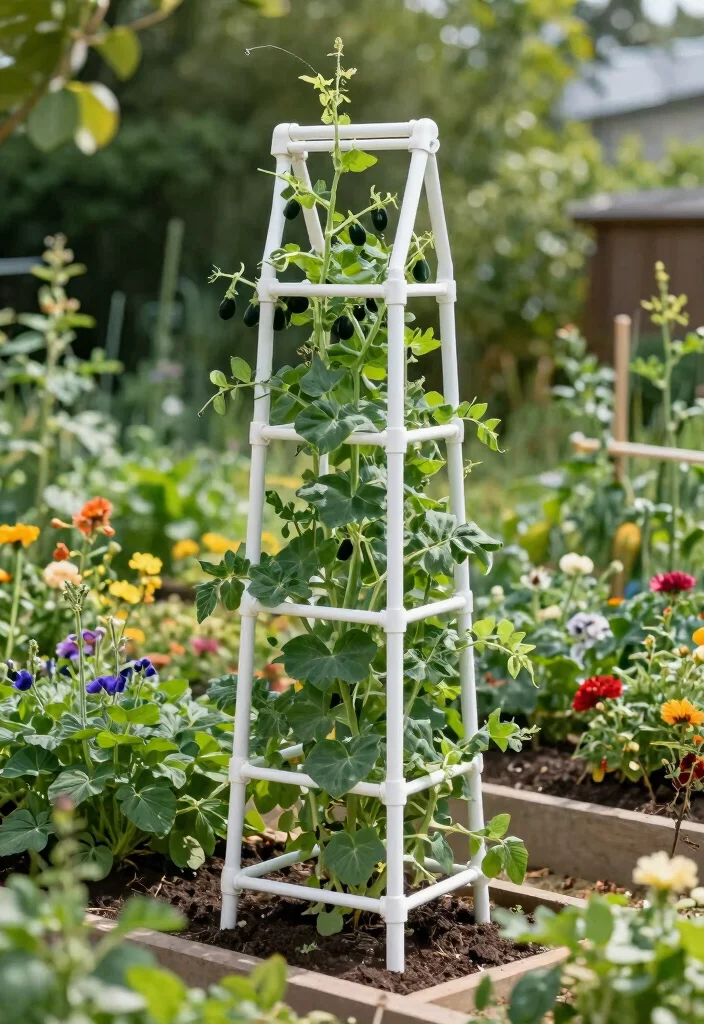 14 DIY Garden Trellis Ideas for Budget Friendly Builds 14. Simple PVC Pipe Trellis 0