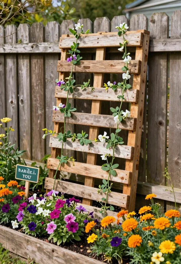 14 DIY Garden Trellis Ideas for Budget Friendly Builds 4. Repurposed Pallet Trellis 0