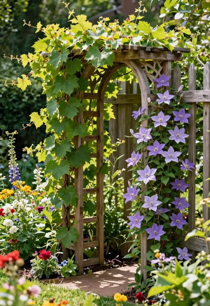 14 DIY Garden Trellis Ideas for Budget Friendly Builds 8. Decorative Fence Trellis 0