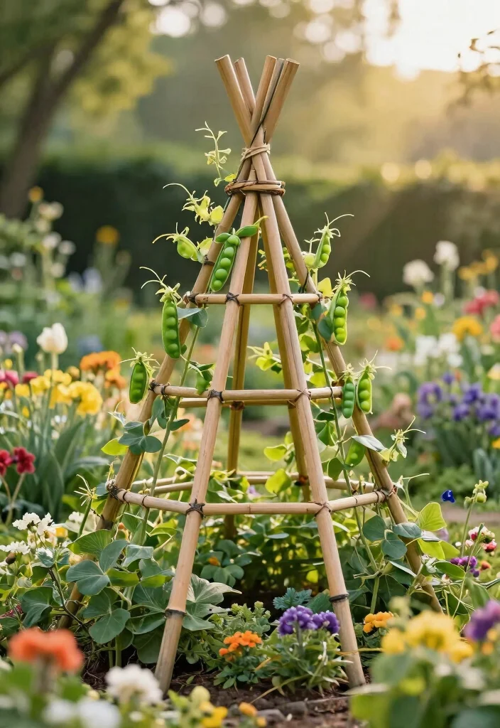 14 DIY Trellis Ideas for Fast Growing Climbing Vines 3. Bamboo Teepee Trellis 0