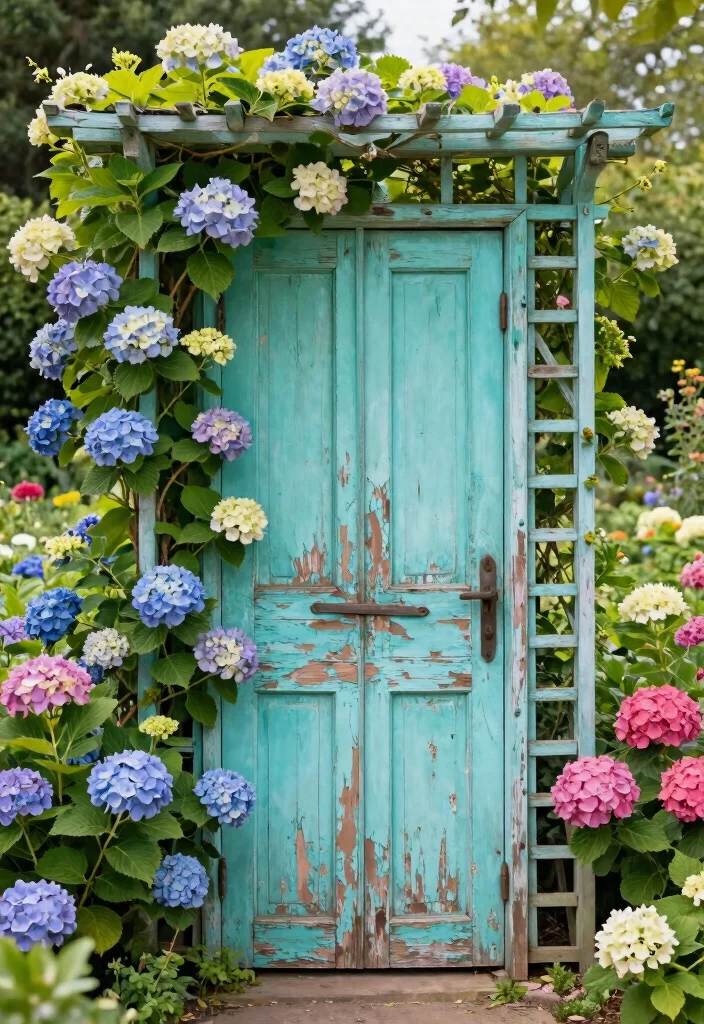 14 DIY Trellis Ideas for Fast Growing Climbing Vines 4. Repurposed Old Door Trellis 0