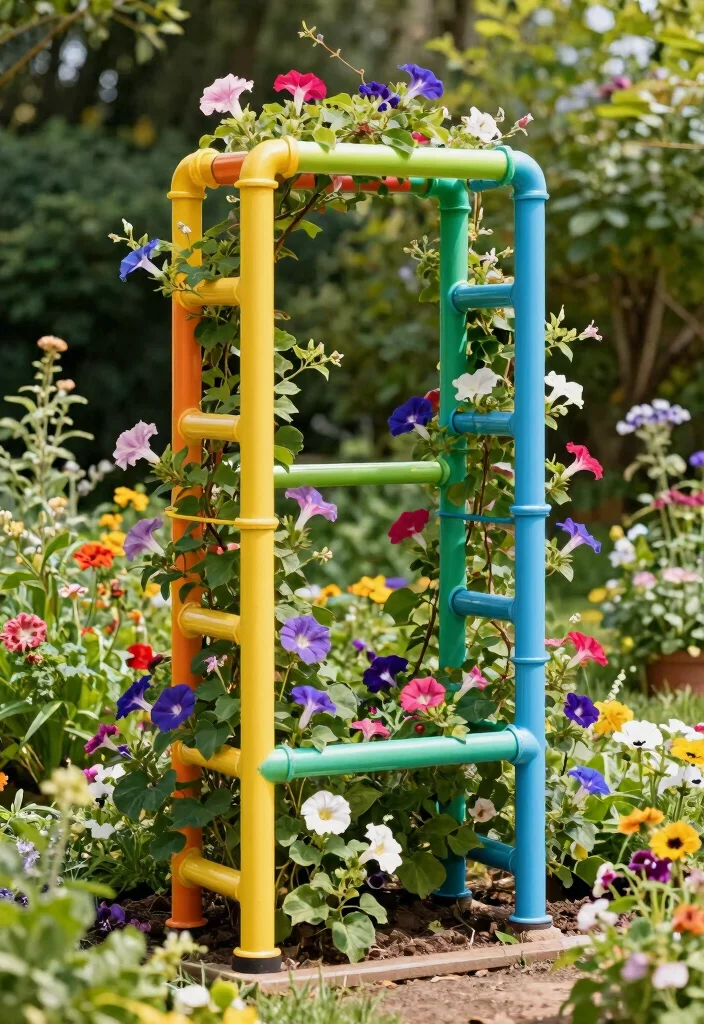 14 DIY Trellis Ideas for Fast Growing Climbing Vines 6. PVC Pipe Trellis 0