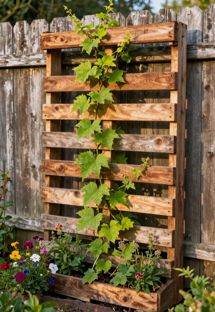 14 DIY Trellis Ideas for Fast Growing Climbing Vines 8. Pallet Garden Trellis 0