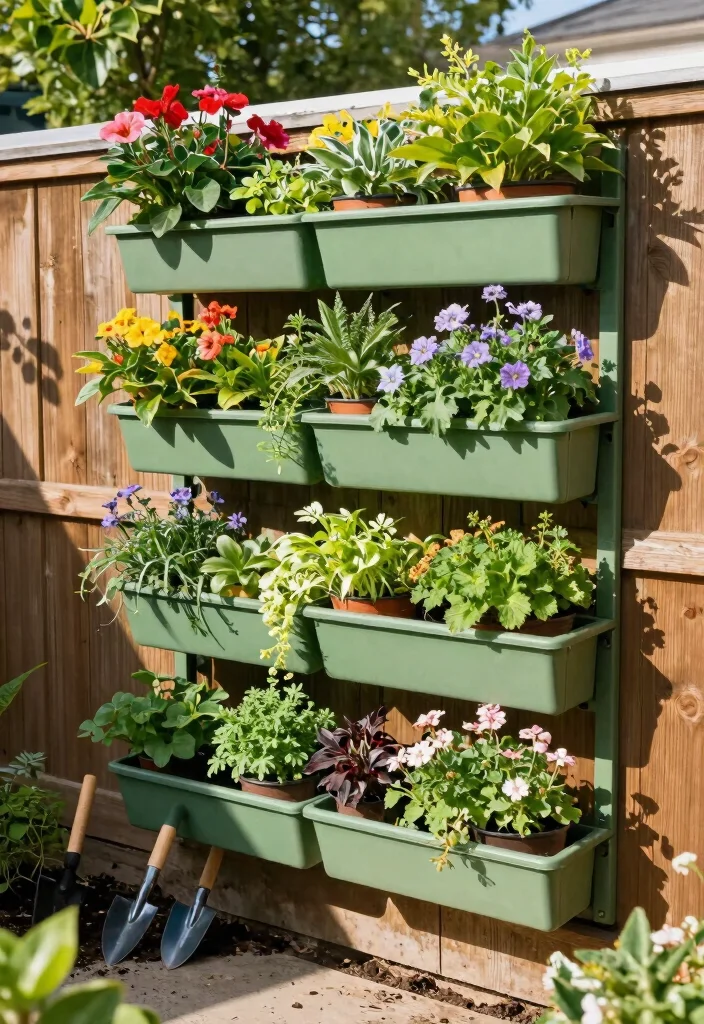 14 Easy Backyard Ideas on a Budget for Quick Makeovers 1. Vertical Garden Planters 0