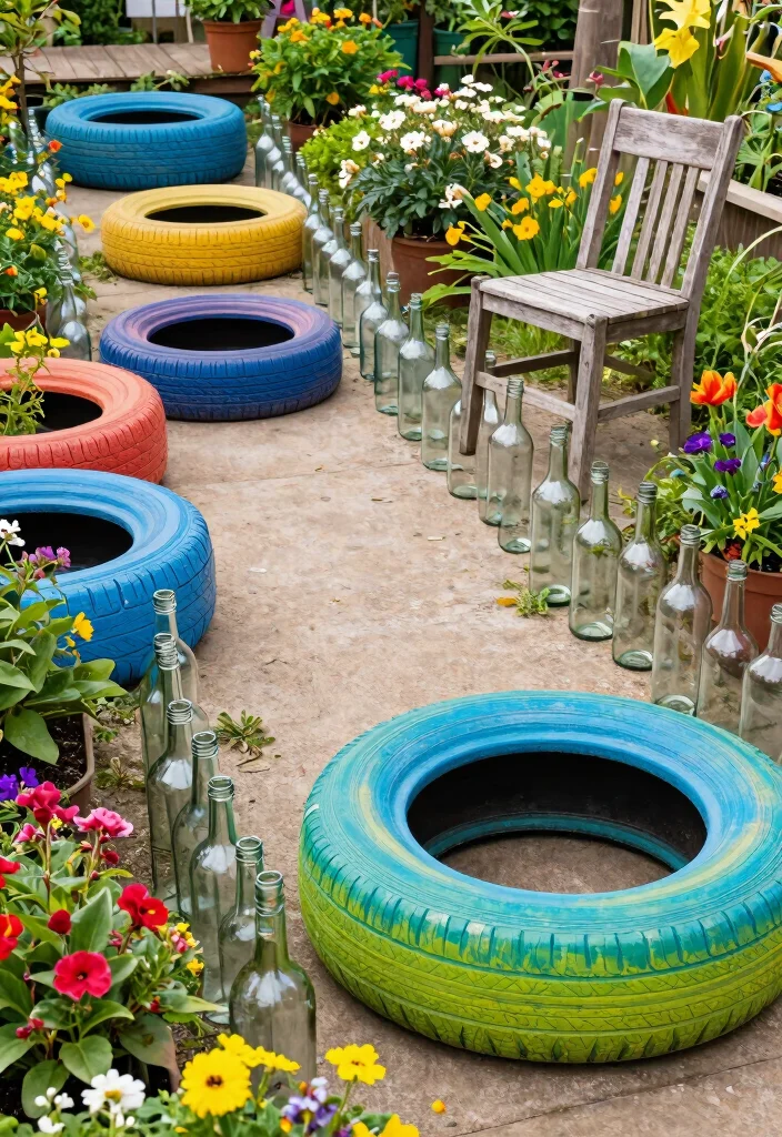 14 Easy Backyard Ideas on a Budget for Quick Makeovers 10. Upcycled Garden Decor 0