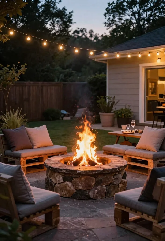 14 Easy Backyard Ideas on a Budget for Quick Makeovers 4. DIY Fire Pit Area 0