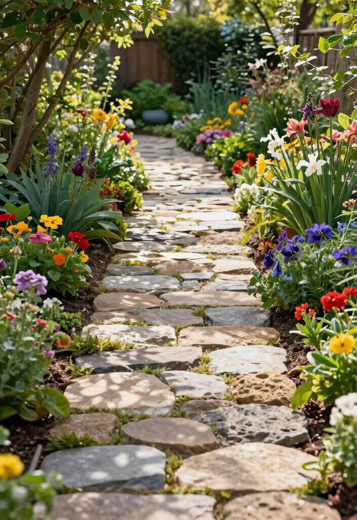 14 Easy Backyard Ideas on a Budget for Quick Makeovers 9. Garden Pathways with Stone 0