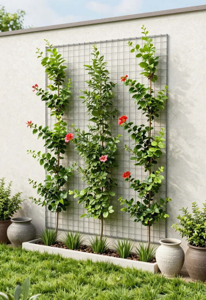 14 Easy Trellis Ideas Perfect for Beginner Gardeners 3. Wire Mesh Trellis 0