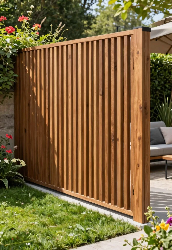 14 Garden Fence Ideas That Balance Beauty and Function 11. Privacy Slat Fences 0