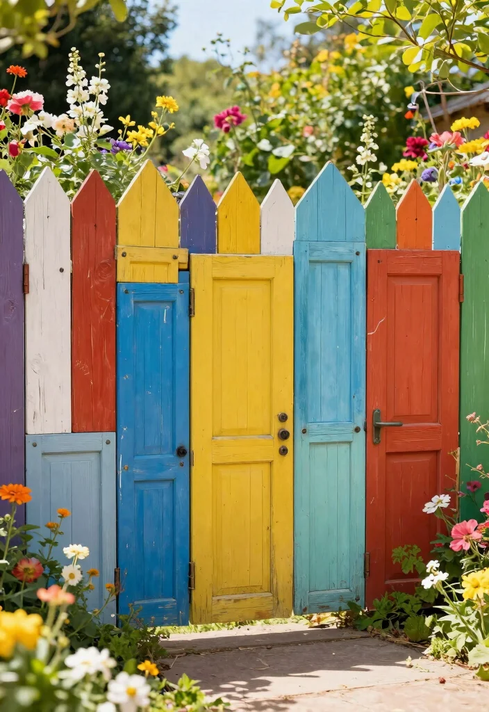 14 Garden Fence Ideas That Balance Beauty and Function 12. Old Door Fences 0