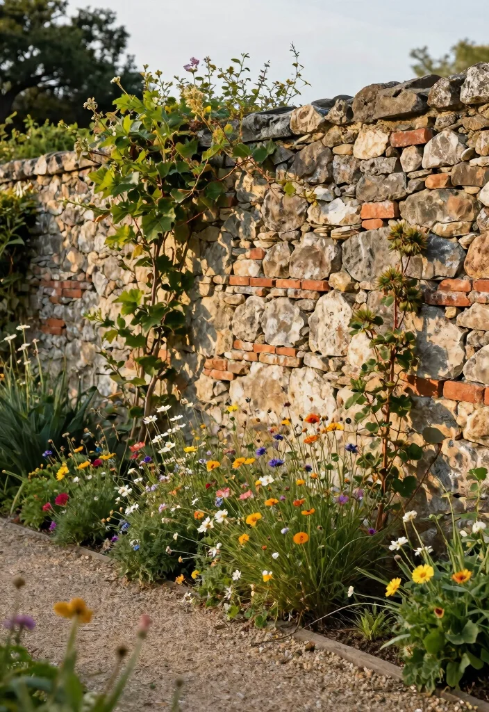 14 Garden Fence Ideas That Balance Beauty and Function 5. Stone and Brick Walls 0