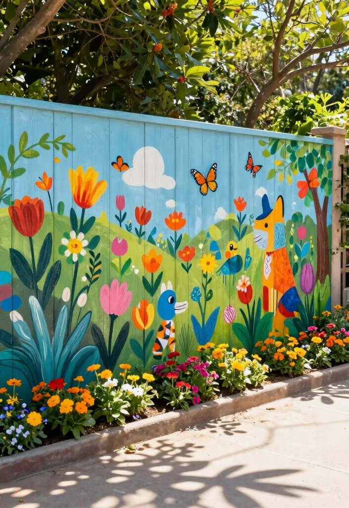 14 Garden Fence Ideas That Balance Beauty and Function 9. Fence Art 0