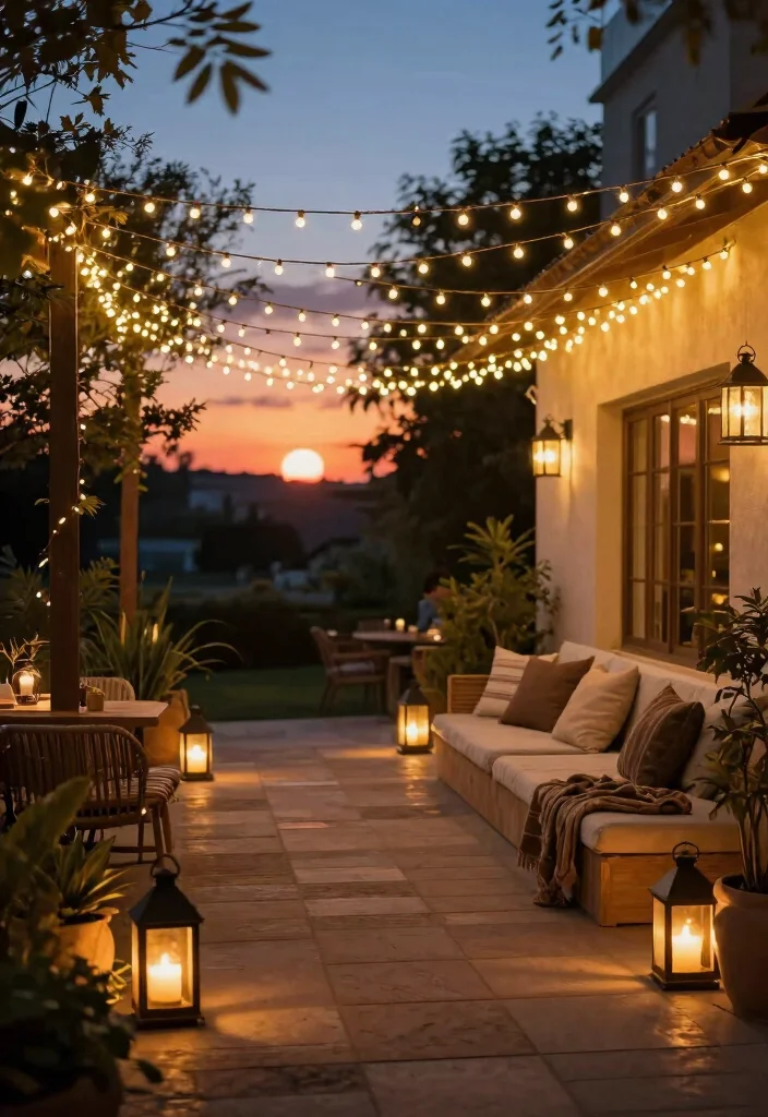 14 Garden Patio Ideas for Relaxed Outdoor Living 38 14 Garden Patio Ideas for Relaxed Outdoor Living 8. Outdoor Lighting Magic 0