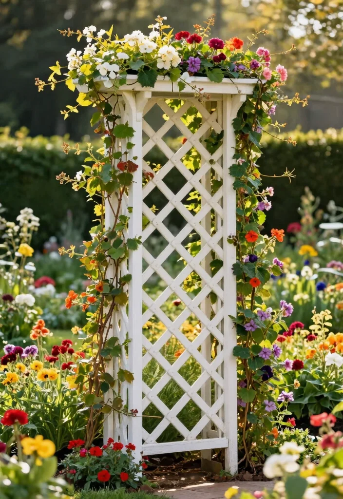 14 Garden Trellis Ideas for Climbing Plants and Vines 27 14 Garden Trellis Ideas for Climbing Plants and Vines 7. Lattice Trellis 0