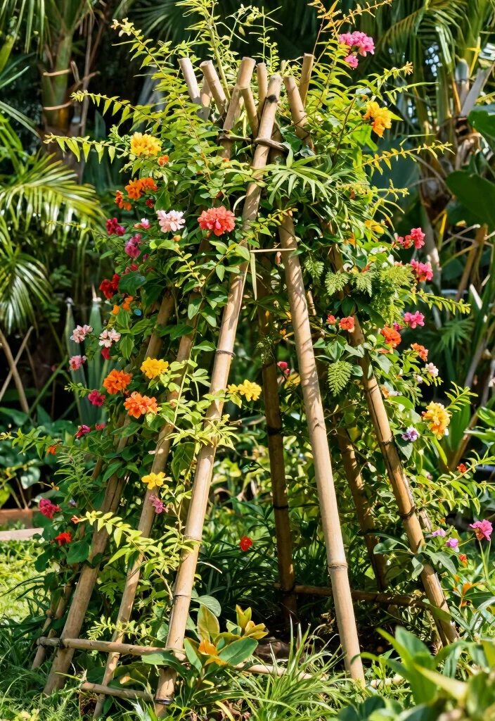 14 Garden Trellis Ideas to Support Vines and Add Visual Interest 7. Bamboo Trellis for an Exotic Touch 0
