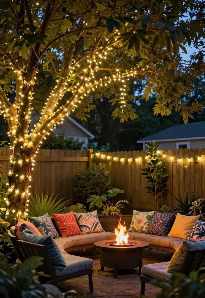 14 Inexpensive Backyard Ideas That Still Feel Complete 4. Fairy Light Decor 0