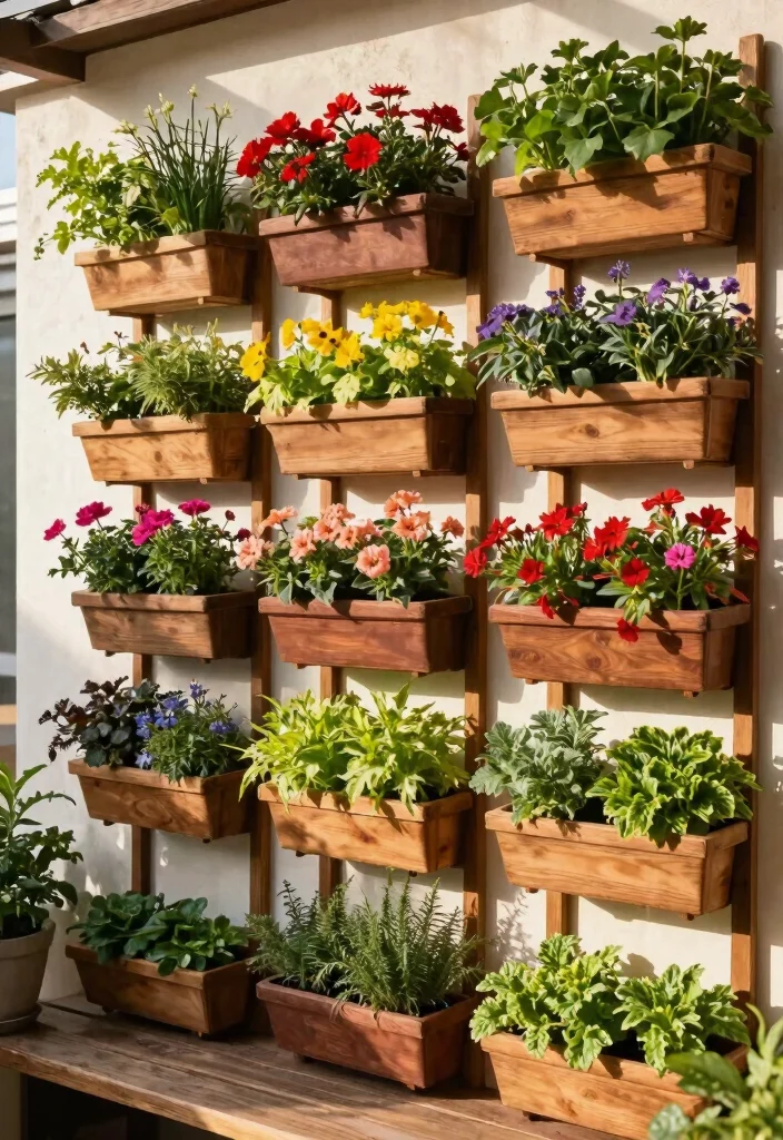 14 Outdoor Patio Ideas for Backyards of Any Size 10. Wall Mounted Planters 0