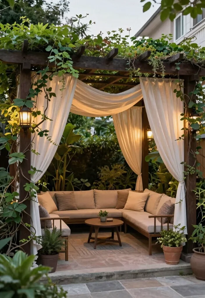 14 Outdoor Patio Ideas for Backyards of Any Size 11. Pergolas and Canopies 0