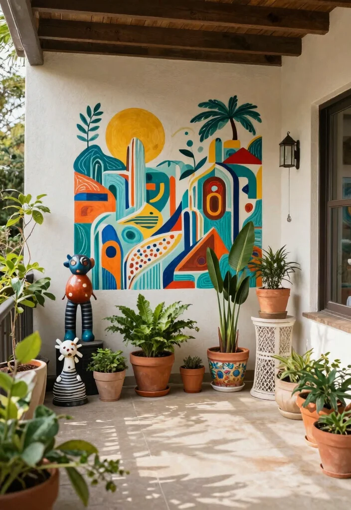 14 Outdoor Patio Ideas for Backyards of Any Size 5. Outdoor Art and Decor 0