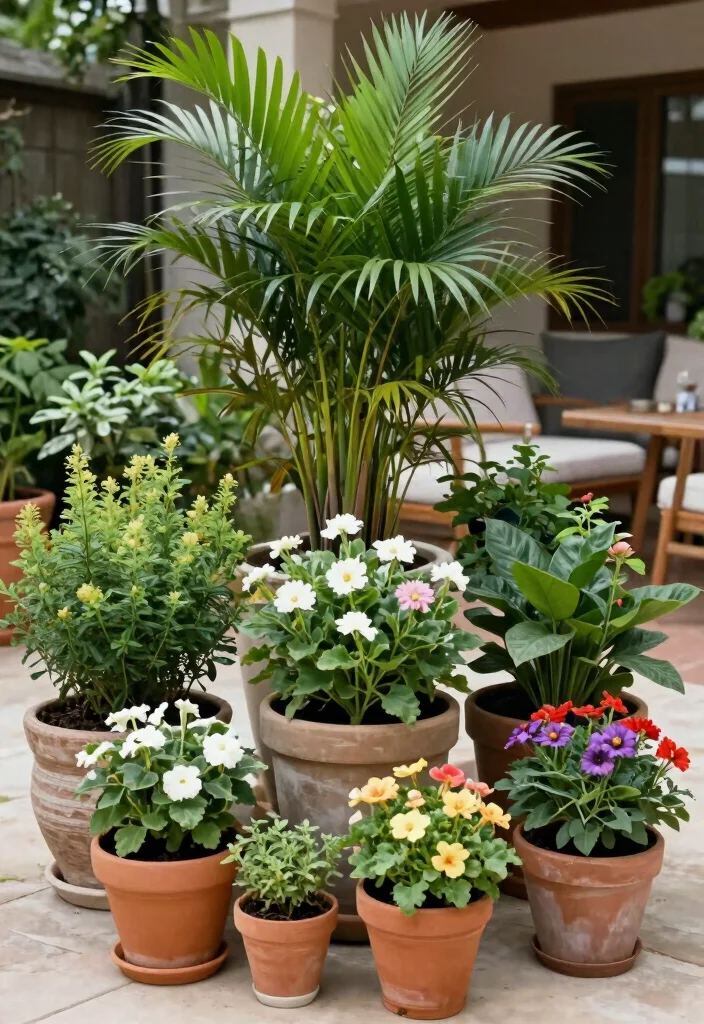 14 Outdoor Patio Ideas for Backyards of Any Size 6. Greenery and Potted Plants 0