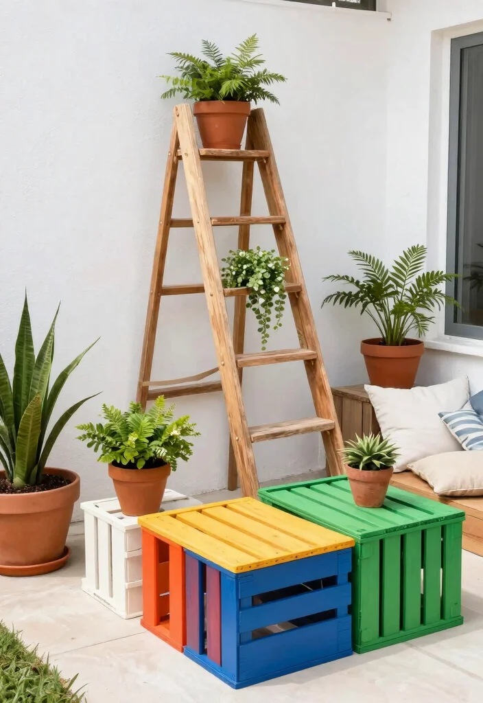 14 Outdoor Patio Ideas for Backyards of Any Size 9. Upcycled Furniture 0