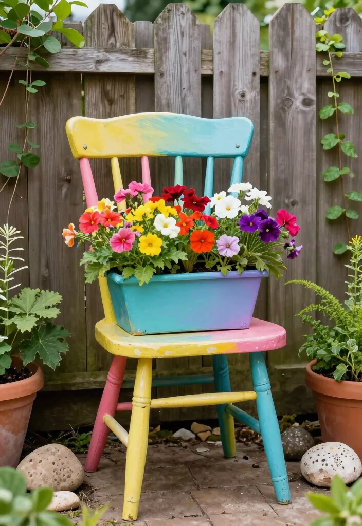 14 Outdoor Patio Ideas on a Budget That Feel Finished 40 14 Outdoor Patio Ideas on a Budget That Feel Finished 10. Vintage Chair Planters 0